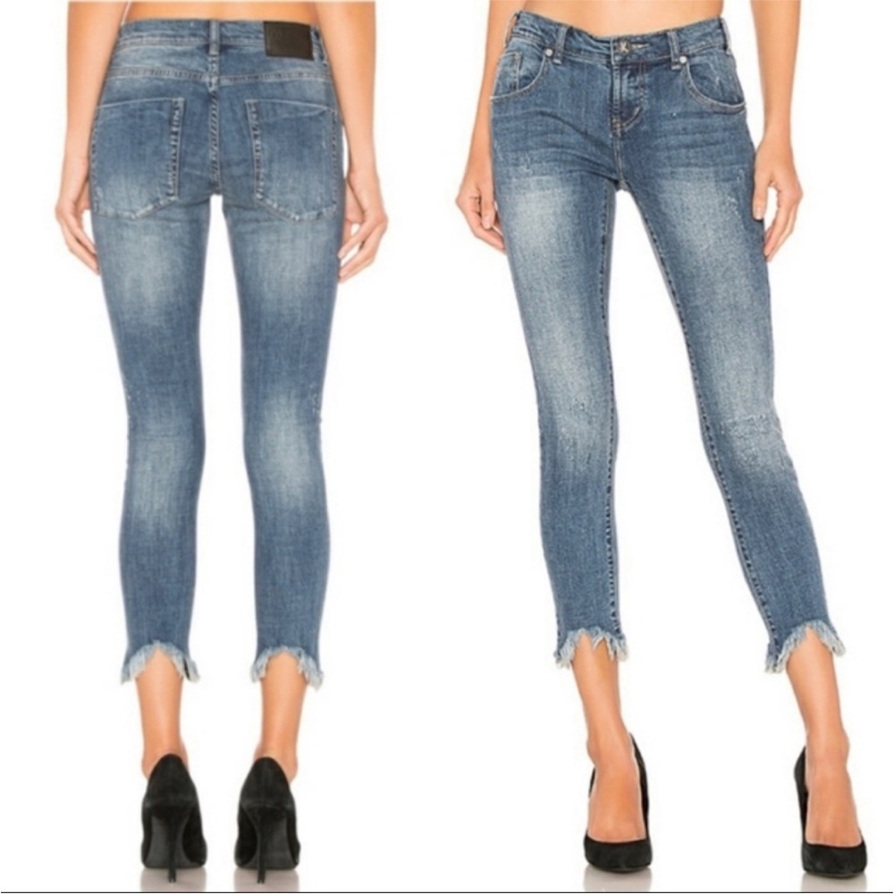 One Teaspoon Freebirds ll‎ Raw Hem Skinny Jeans in Blue Size 24